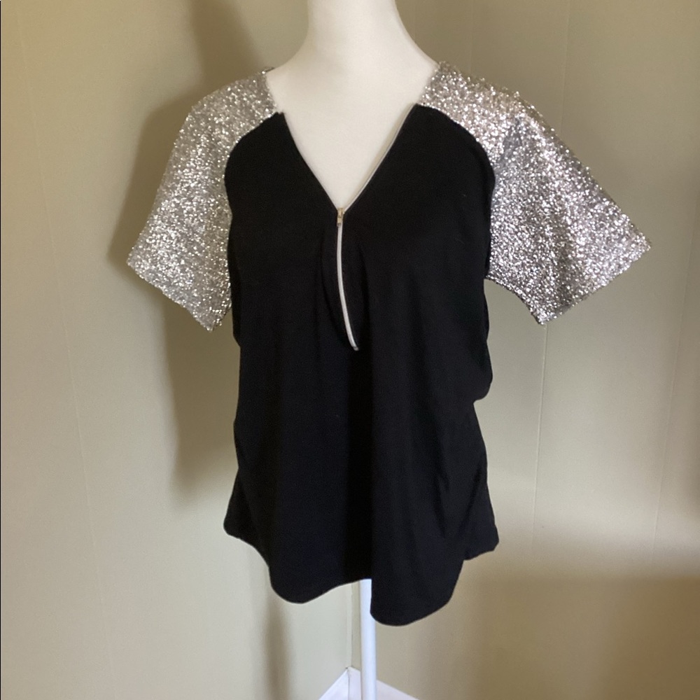 Black and silver top